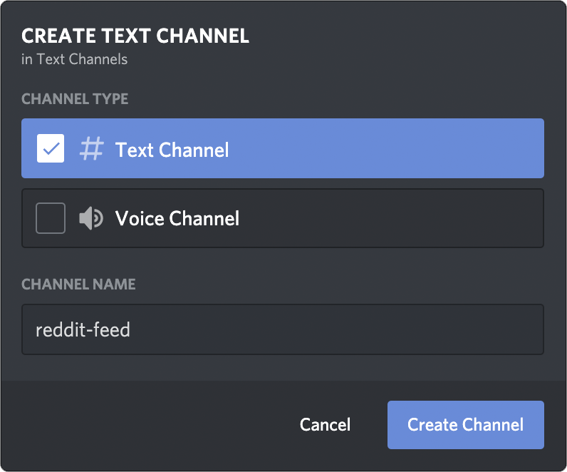 Discord channel creation